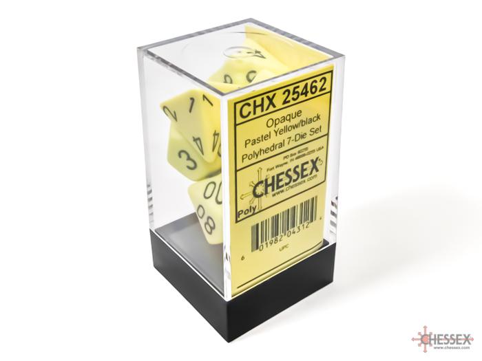Chessex Opaque 7-Die Set Polyhedral Pastel Yellow/Black