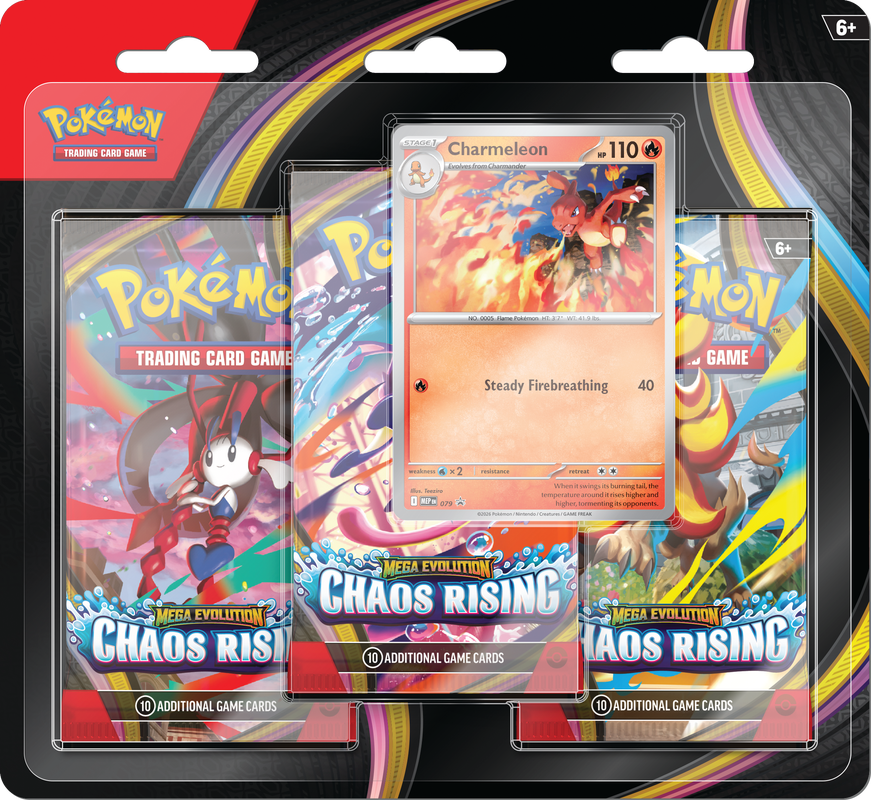 Pokemon ME-04 Mega Evolution Chaos Rising 3-Pack Blister