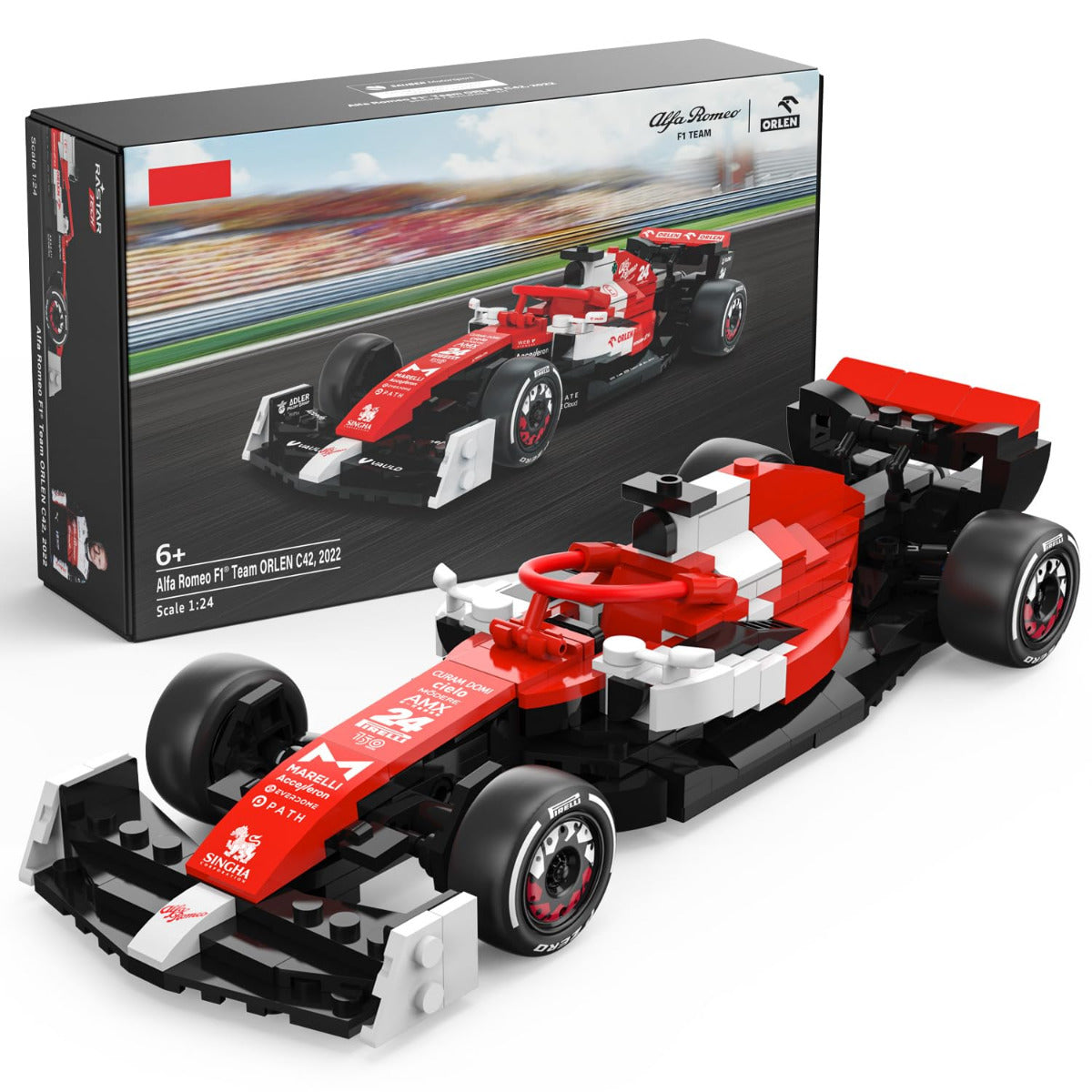 RC Alfa Remeo F1 C42 1/24 Race Car Model Building Bricks Kit - RaStar ...