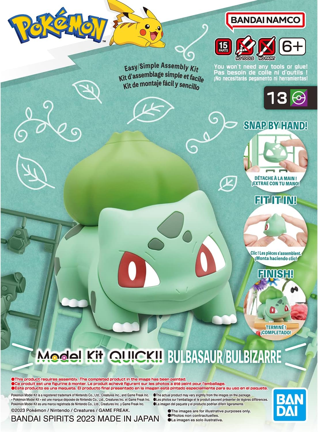 Pokemon Model Kit QUICK!! 13 Bulbasaur By Bandai