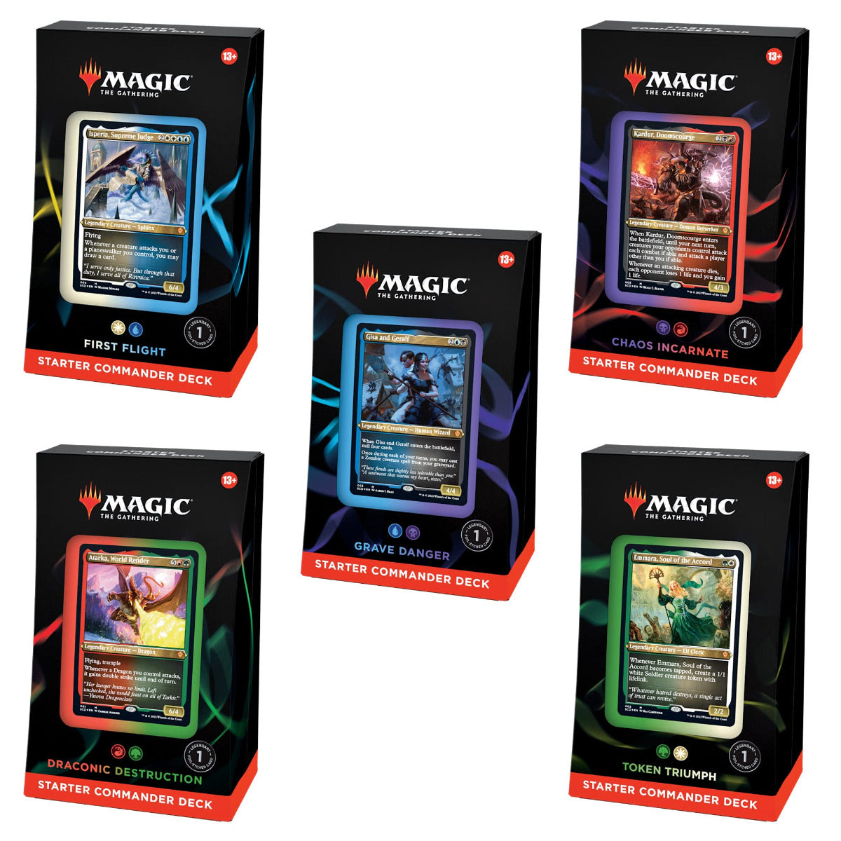 Magic the Gathering Starter Commander Deck (Set of 5)