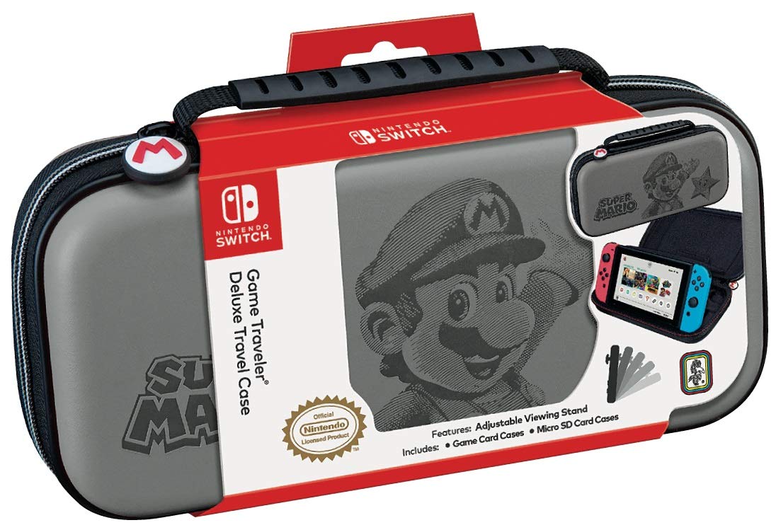 Case Mario Etched Grey Travel - Nintendo Switch