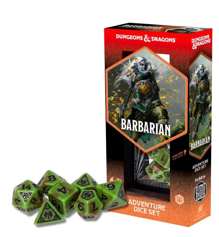 Serius Dice Dungeons & Dragons Adventure Dice Barbarian: Green/Brown