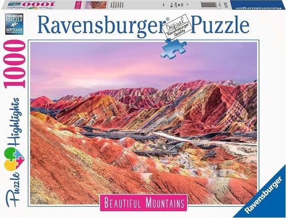 Rainbow Mountains, China 1000 Pc Puzzle - Puzzle
