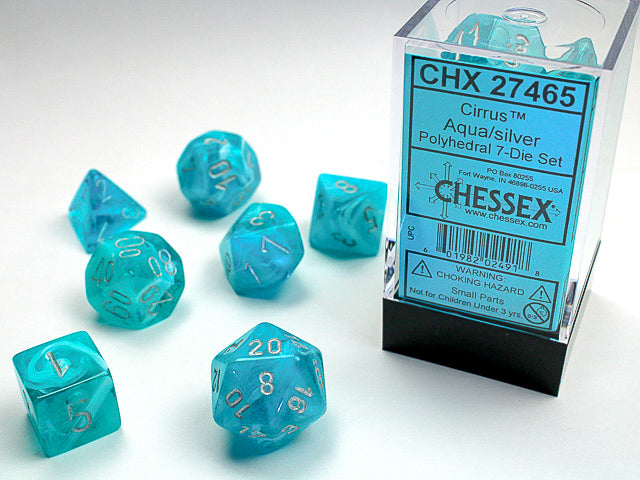 Cirrus 7-Die Set Aqua/Silver - Dice