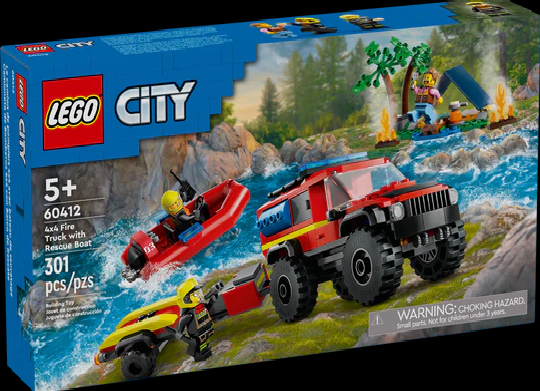 Lego City 4X4 Fire Truck With Rescue Boat