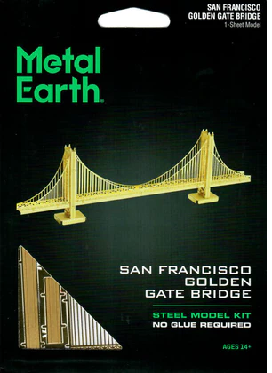 Metal Earth Gold Golden Gate Bridge