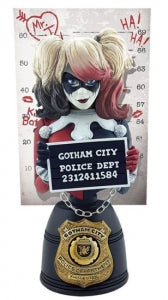 DC Comics Mugshot Bust Harley Quinn Red & Black Edition 19cm