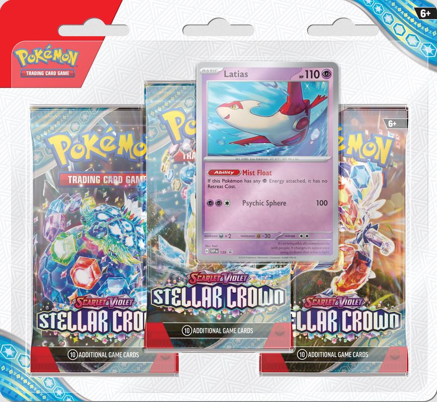 Pokemon SV7: Stellar Crown - 3-Pack Blister (Assorted)