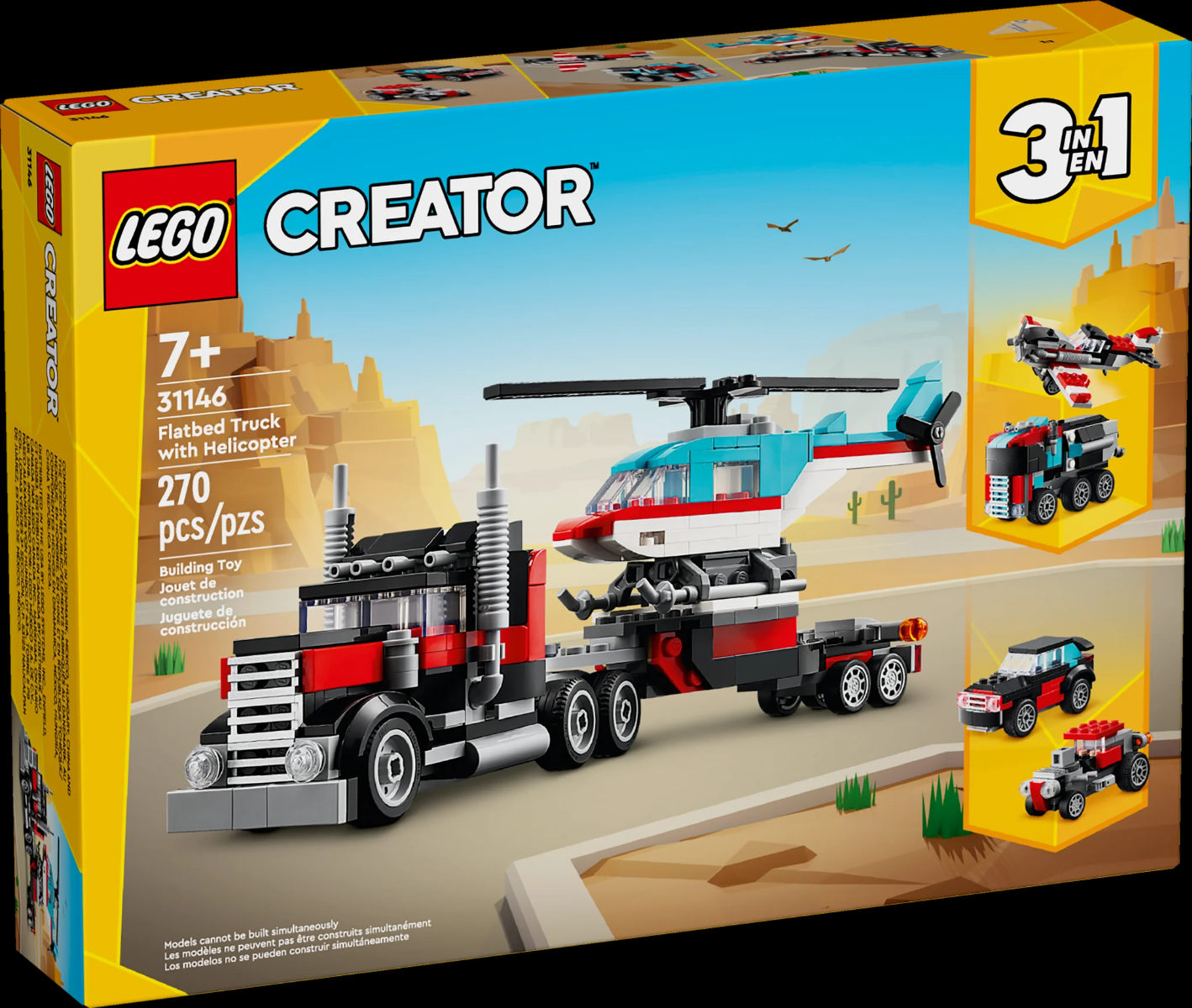 Lego Creator Flatbed Truck With Helicopter