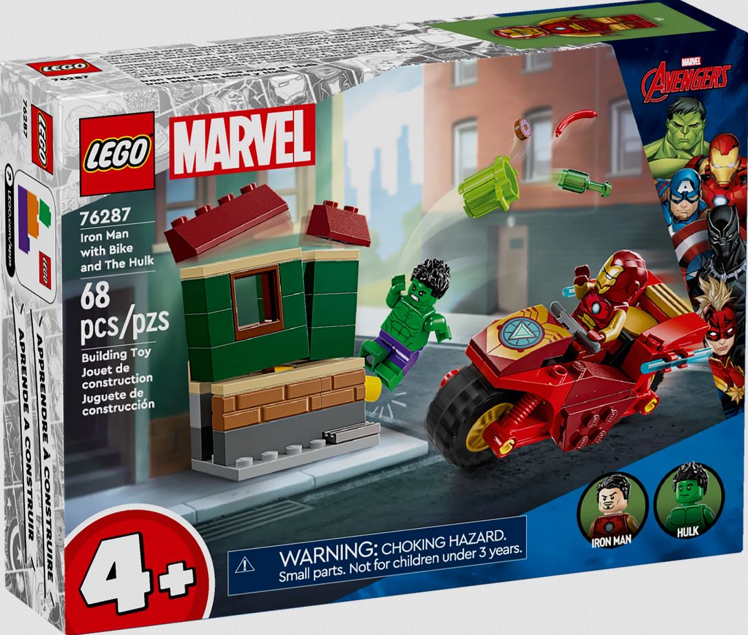 Lego Marvel Iron Man with Bike and The Hulk