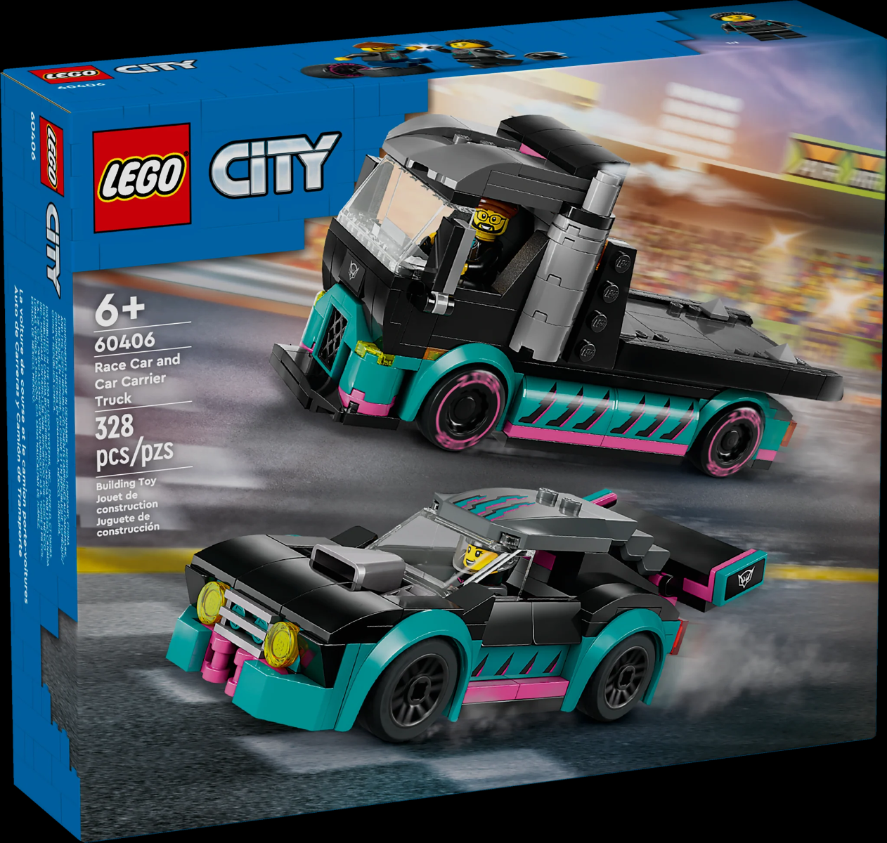 Lego City Race Car And Car Carrier Truck