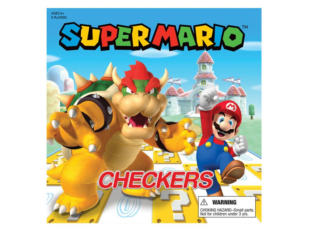 Super Mario Vs Bowser Checkers & Tic Tac Toe - Board Game