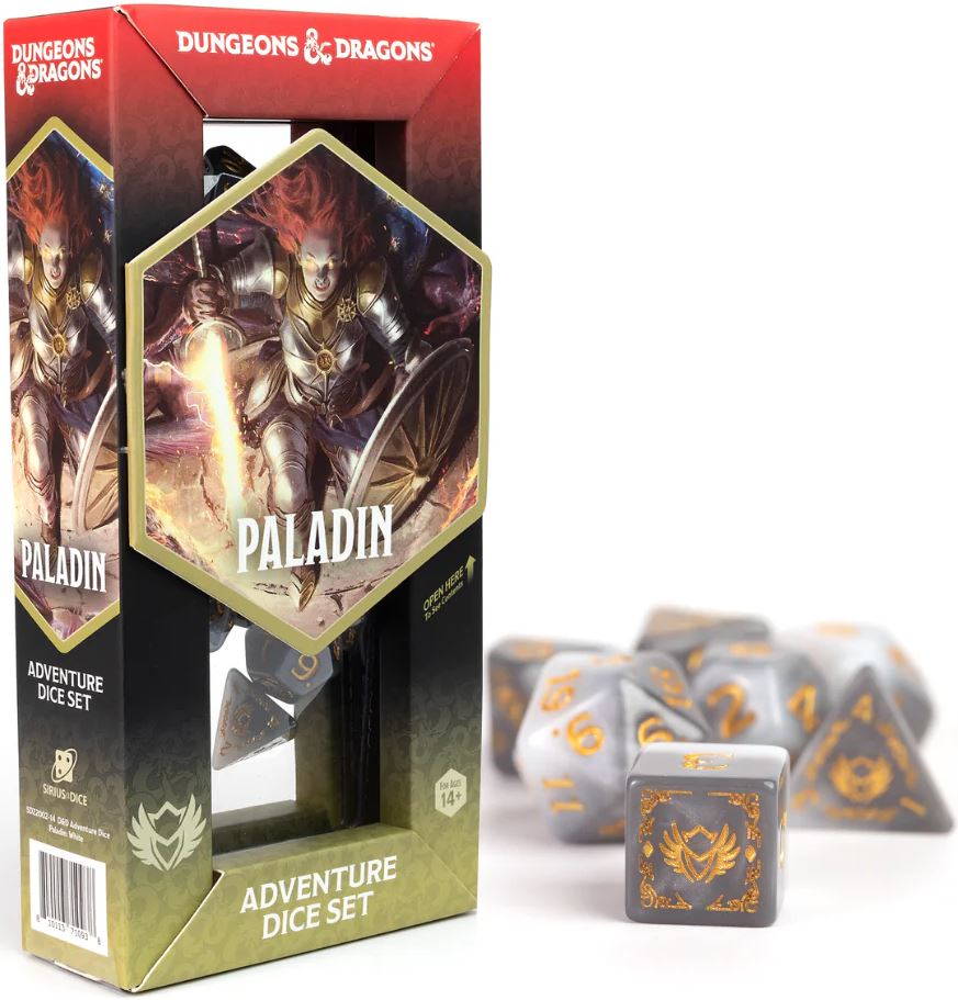 Serius Dice Dungeons & Dragons Adventure Dice Paladin White/Grey