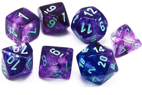 Chessex Nebula 7-Die Set Nocturnal/Blue Luminary (2021)