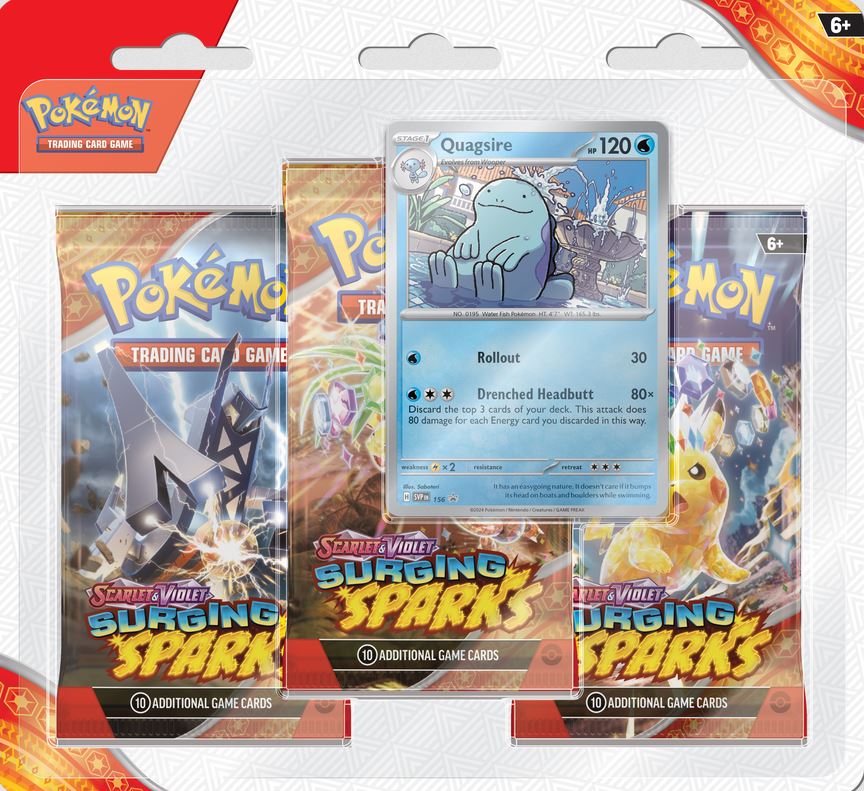 Pokemon SV8: Surging Sparks 3-Pack Blister (Assorted)