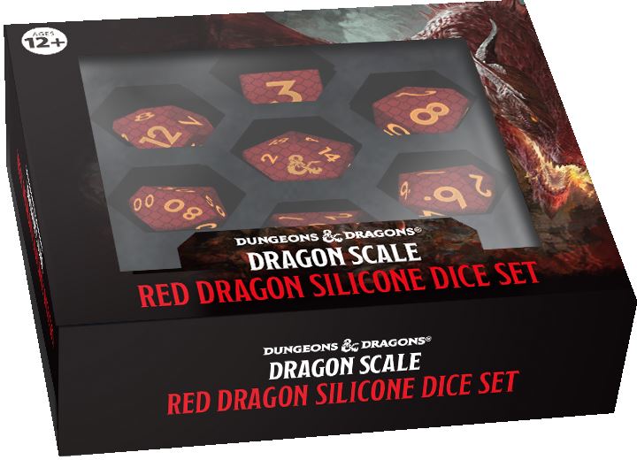Sirius Dice Dungeons & Dragons Metal 7 Dice Set Dragon Scale Red