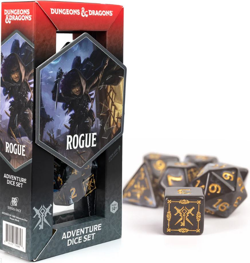Serius Dice Dungeons & Dragons Adventure Dice Rogue Black