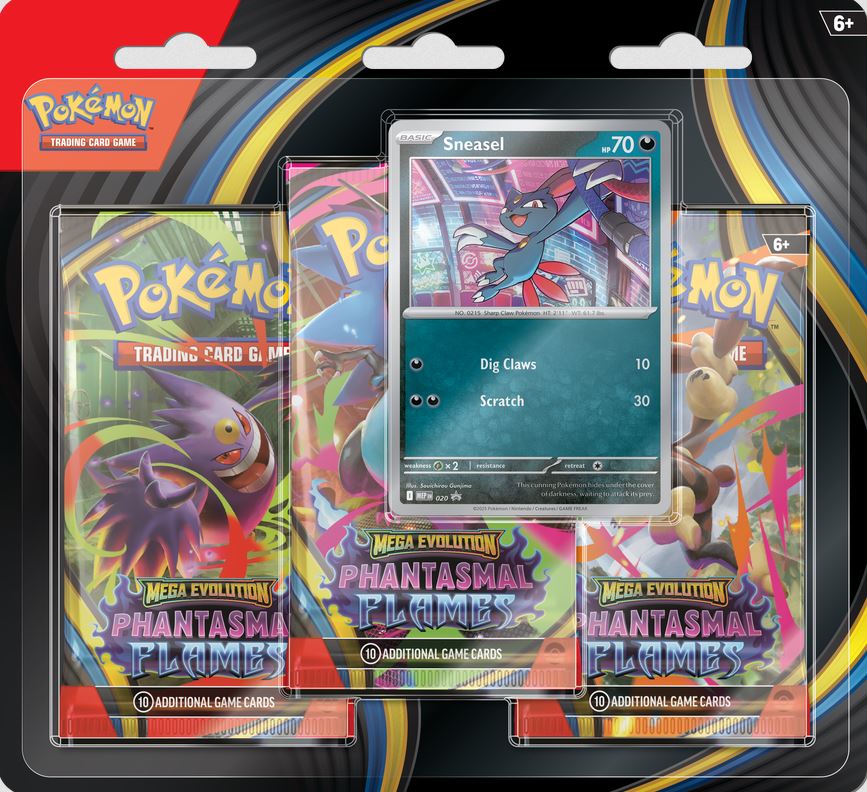 Pokemon ME-02 - Mega Evolution Phantasmal Flames 3-Pack Blister (Assorted)