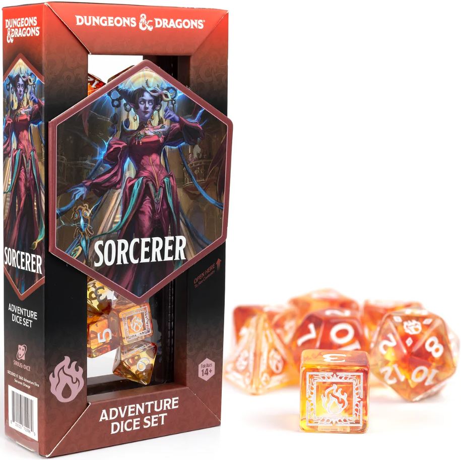 Serius Dice Dungeons & Dragons Adventure Dice Sorcerer Orange