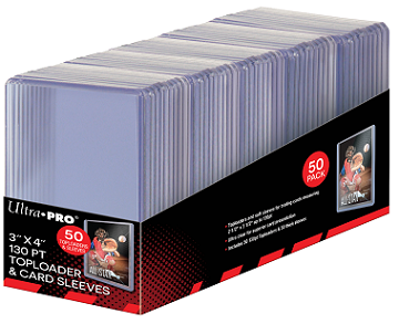 Ultra Pro Toploader 3X4 Super Thick 130Pt with Sleeves 50Ct